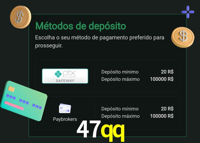 O cassino 47qq oferece uma grande variedade de métodos de pagamento